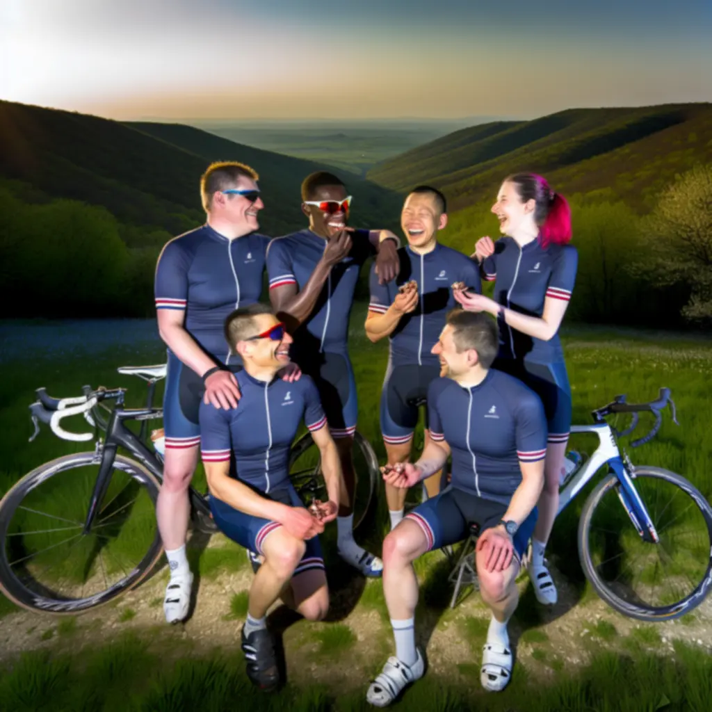 Magyar kerékpáros közösség csoportképe, ikonikus magyar tájakon