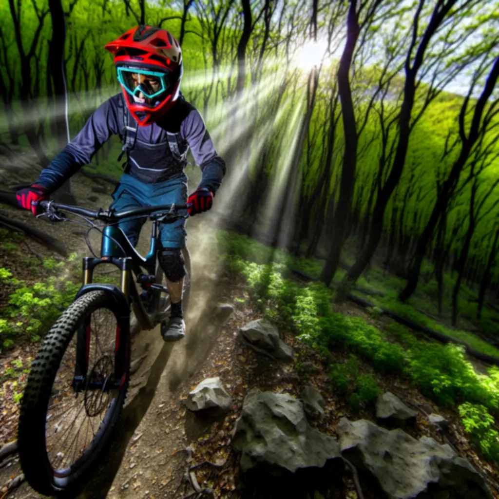 Hegyi kerékpár magyarországi terepen, erdei környezetben