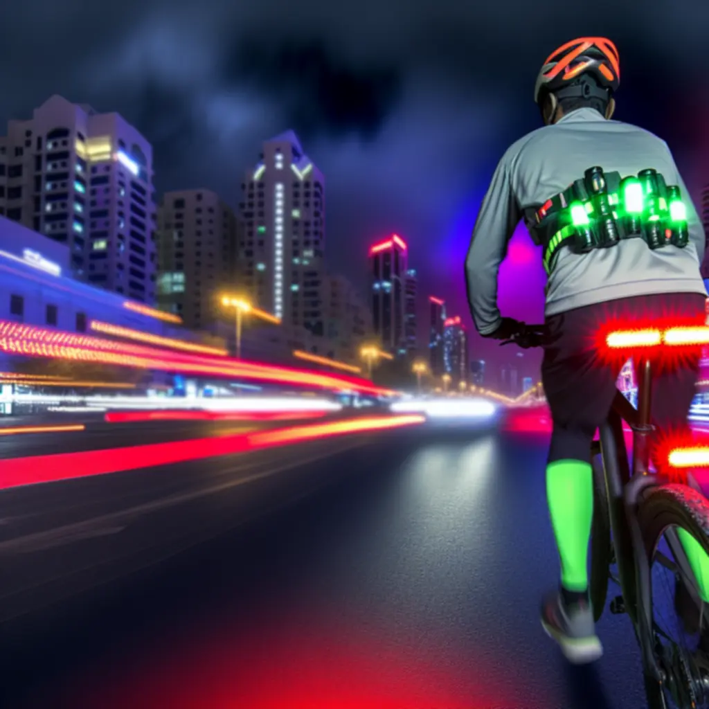 Éjszakai kerékpározás LED láthatósági lámpákkal