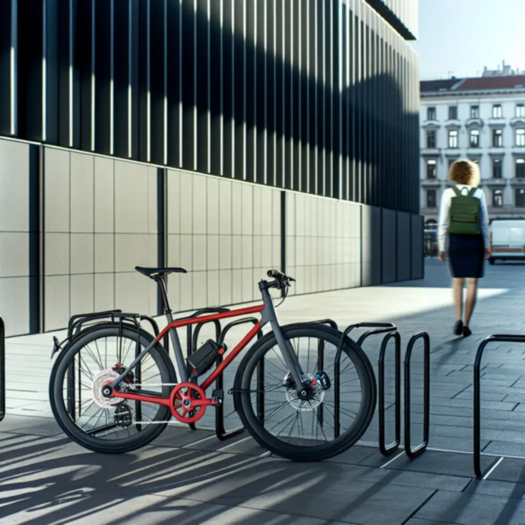 Városi kerékpár Budapesten, modern városi környezetben