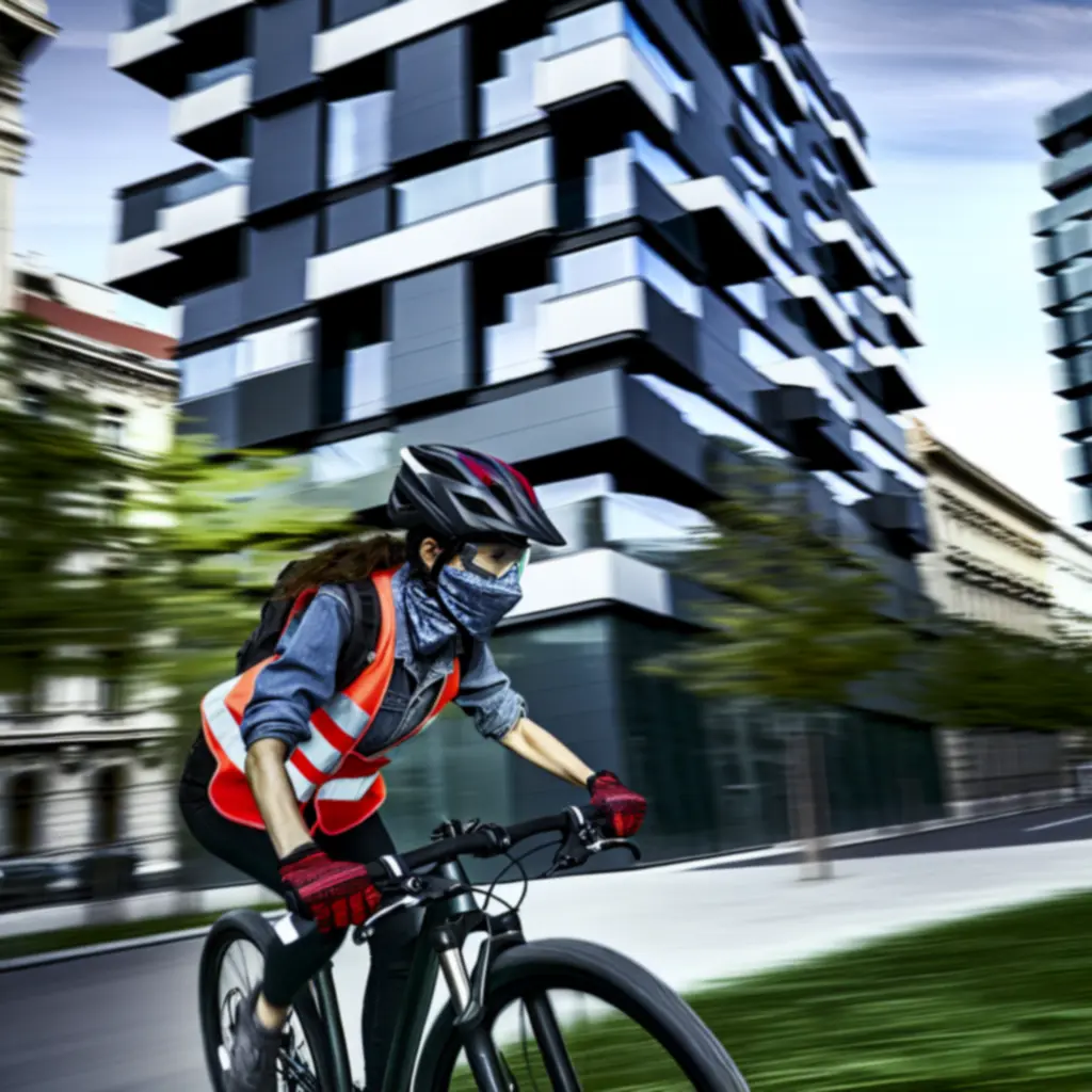 Városi kerékpáros prémium biztonsági felszerelésben